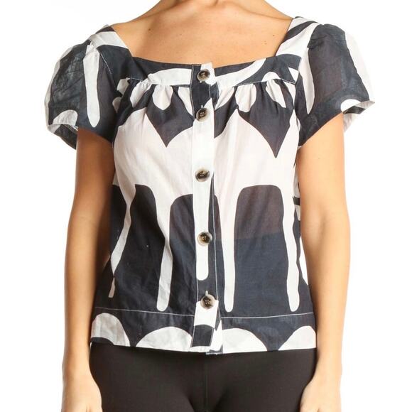 NWT J. Crew Point Sur Sheer Abstract Cotton Blouse Sz XS - Picture 1 of 6